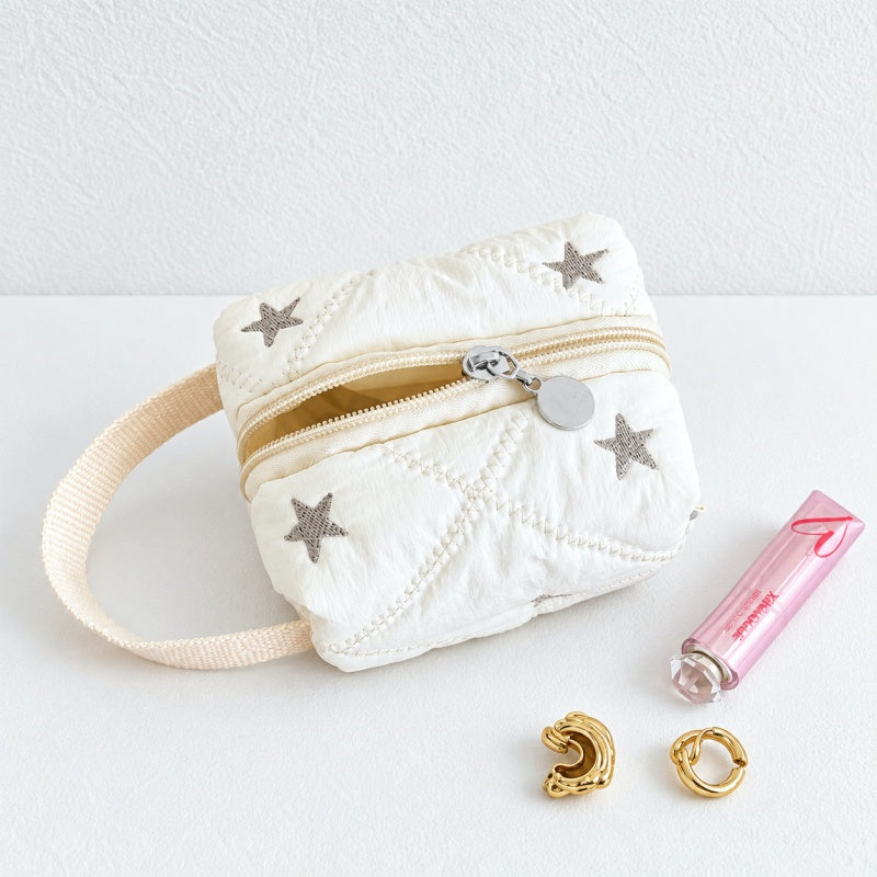 CouldNook Loop Handle Makeup Pouch - Patterned Square Body