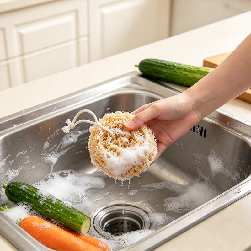 CouldNook Loofah Cleaning Ball - Coiled Fiber Scrubber
