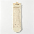 CloudNook Cotton Blend Seamless Breathable Floral Mid-Calf Crew Socks