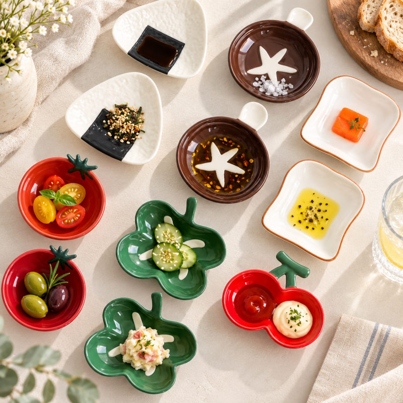 CouldNook Novelty Dipping Dish - Food and Clover Shapes