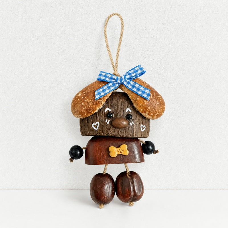 CouldNook Dog Figure Seed Shell Charm - Seed-and-shell-look texture
