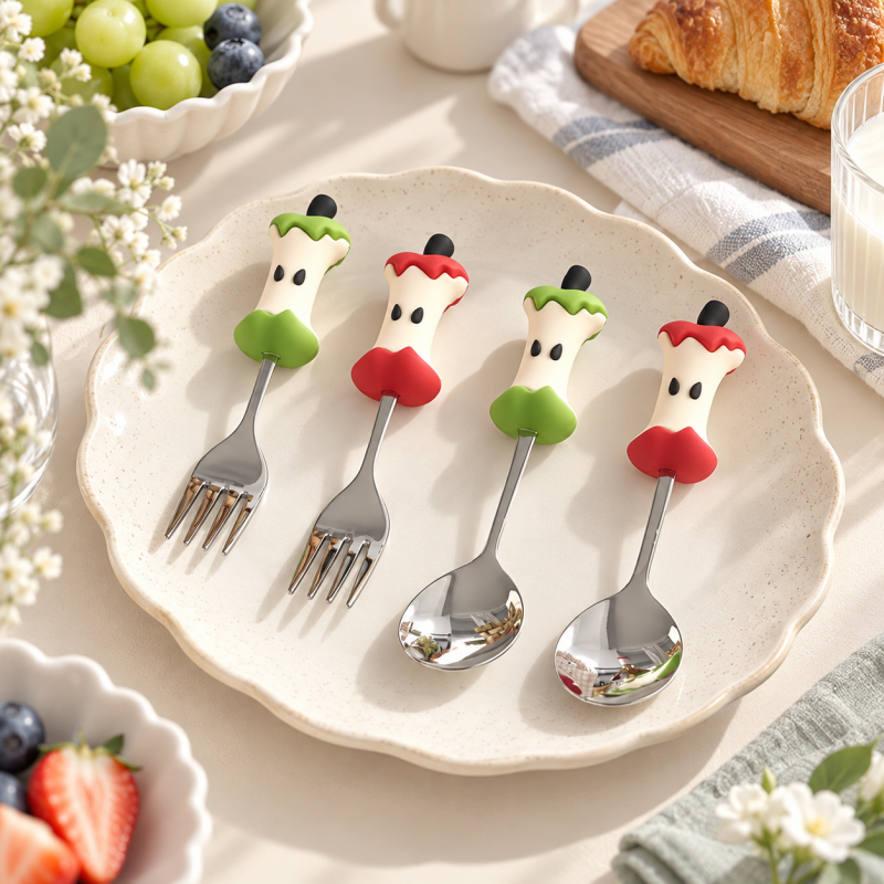 Apple Core Utensil - Sculpted Handle and Seed Details
