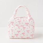CouldNook Quilted Floral Lunch Bag - Front Pocket and Carry Handles