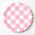 CouldNook Pink Gingham Party Tableware - Scalloped Plates And Matching Accessories