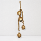 CouldNook Four Bell Rope Ornament - Brass Tone Hanging Strand