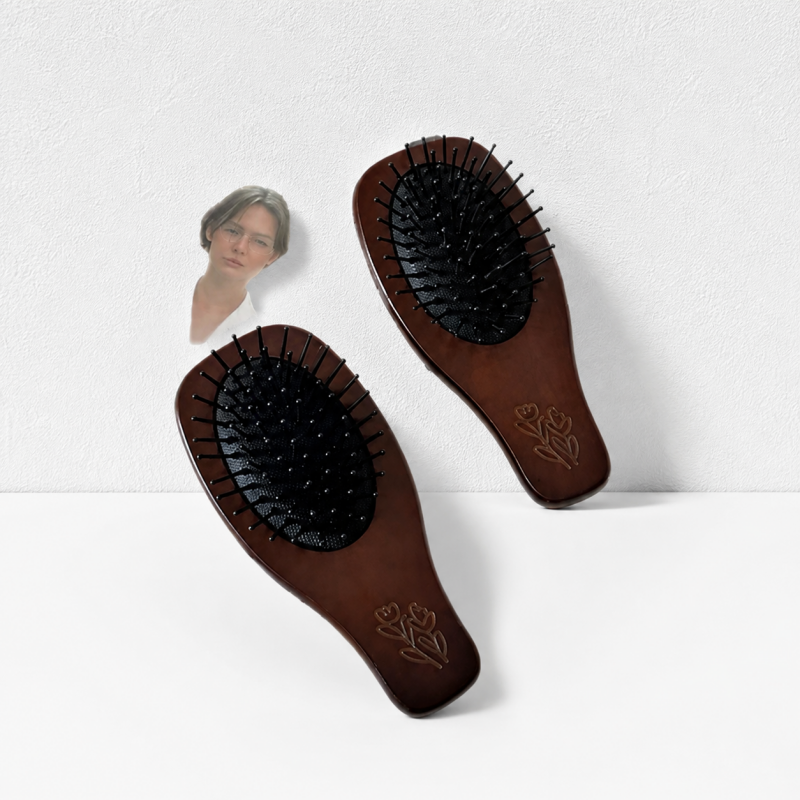 CouldNook Wooden Paddle Hairbrush - Oval Cushioned Pin Bed