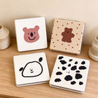 Animal Print Folding Compact Mirror with Square Case
