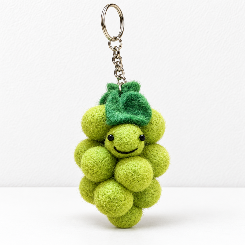 CouldNook Wool Felt Keychain - Smiling Fruit and Vegetable Shapes