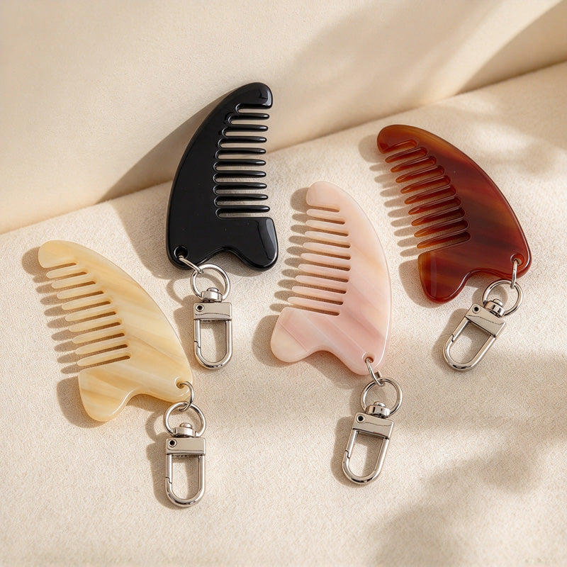 CouldNook Crescent Comb Keychain - Rounded Wide Teeth