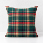 CouldNook Seasonal Pattern Cushion - Plaid Checks And Raised Festive Motifs