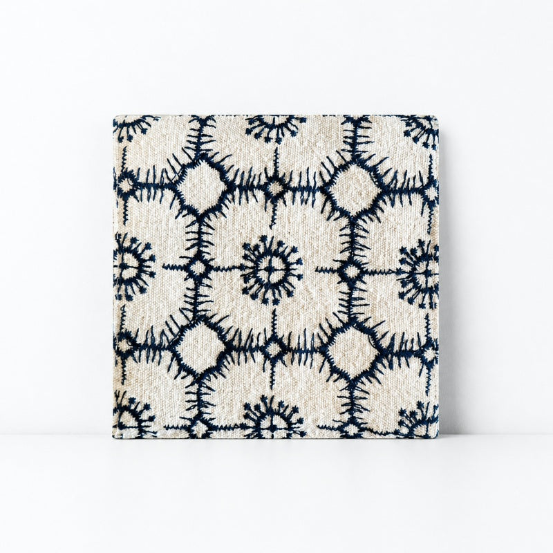 CouldNook Floral Embroidered Cotton Linen Coaster - Double Layers