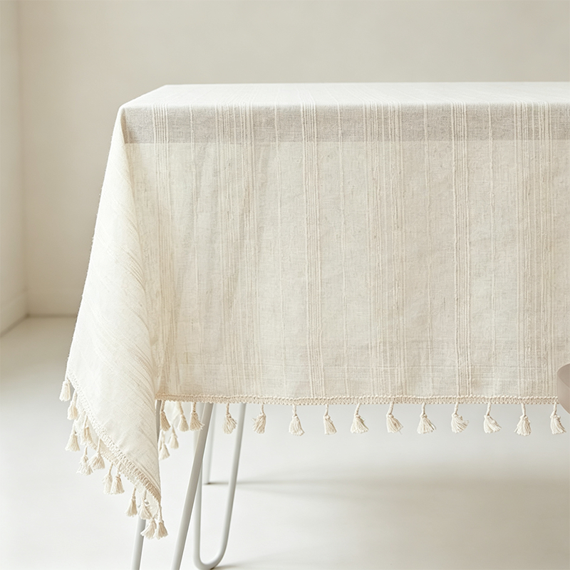 CouldNook Natural Texture Tablecloth - Warm Dining Accent