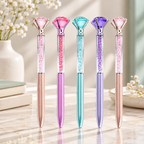 CouldNook Gem Top Ballpoint Pen - Clear Decorative Barrel and Facets