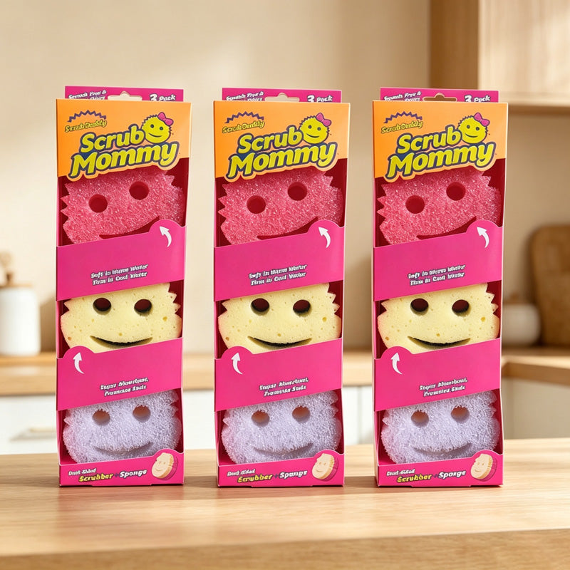 CouldNook Smiley Cleaning Sponge - Round Face Scrubber Options
