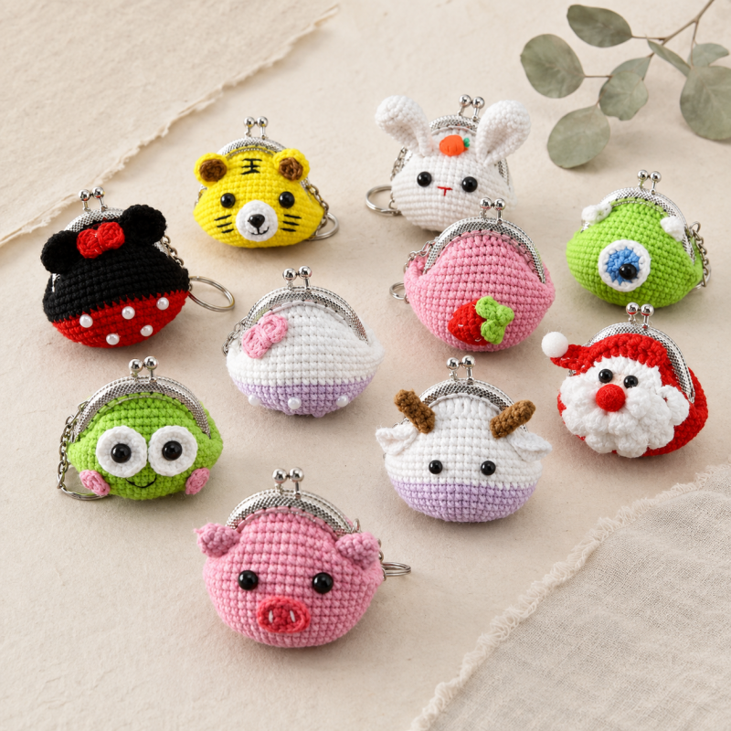 CouldNook Animal Coin Purse Keychain - Kiss Lock Closure