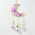 CouldNook Amethyst Moon Suncatcher - Crystal Drop Wall Accent
