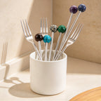 CouldNook Stone Bead Cutlery - Patterned Round Tops