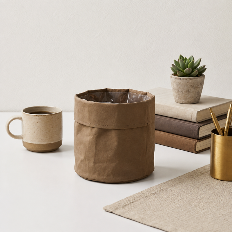 CouldNook Washable Paper Storage Basket - Folded Open Top