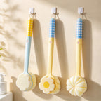 CouldNook Flower Bath Brush - Long Handle And Double Sided Head