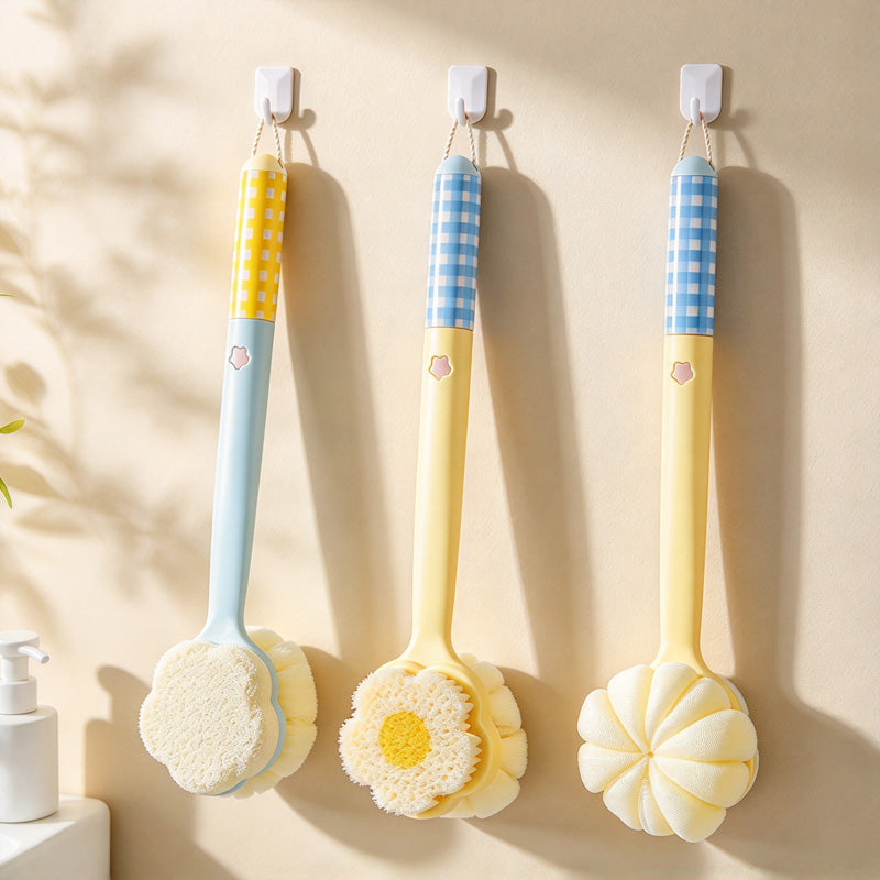 CouldNook Flower Bath Brush - Long Handle And Double Sided Head