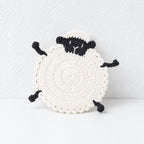 CouldNook Crochet Sheep Coaster - Rounded Body and Little Legs