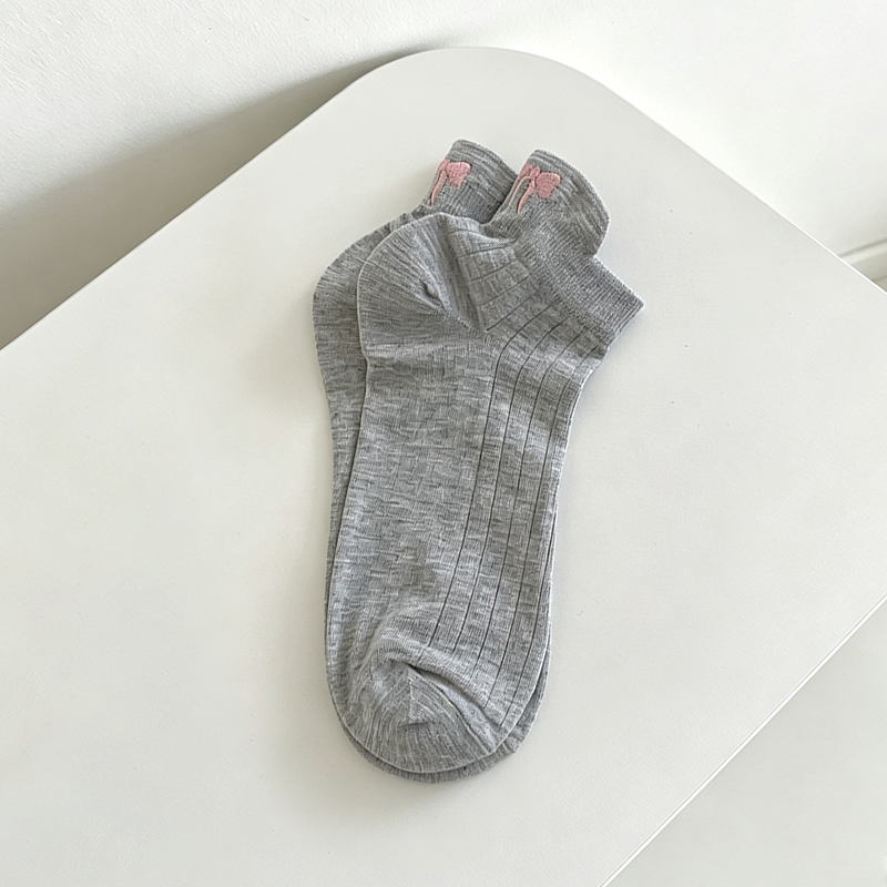 CouldNook Soft Bow Accent Ankle Socks - Everyday Footwear Accent