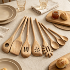 CouldNook Acacia Wood Kitchen Utensil - Slotted Spoon Collection