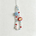 CouldNook Gingham Apple Beaded Phone Charm - Loop Cord Attachment
