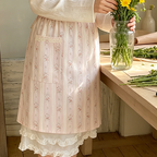 CouldNook Floral Drawstring Apron - Soft Gathered Waist Panel