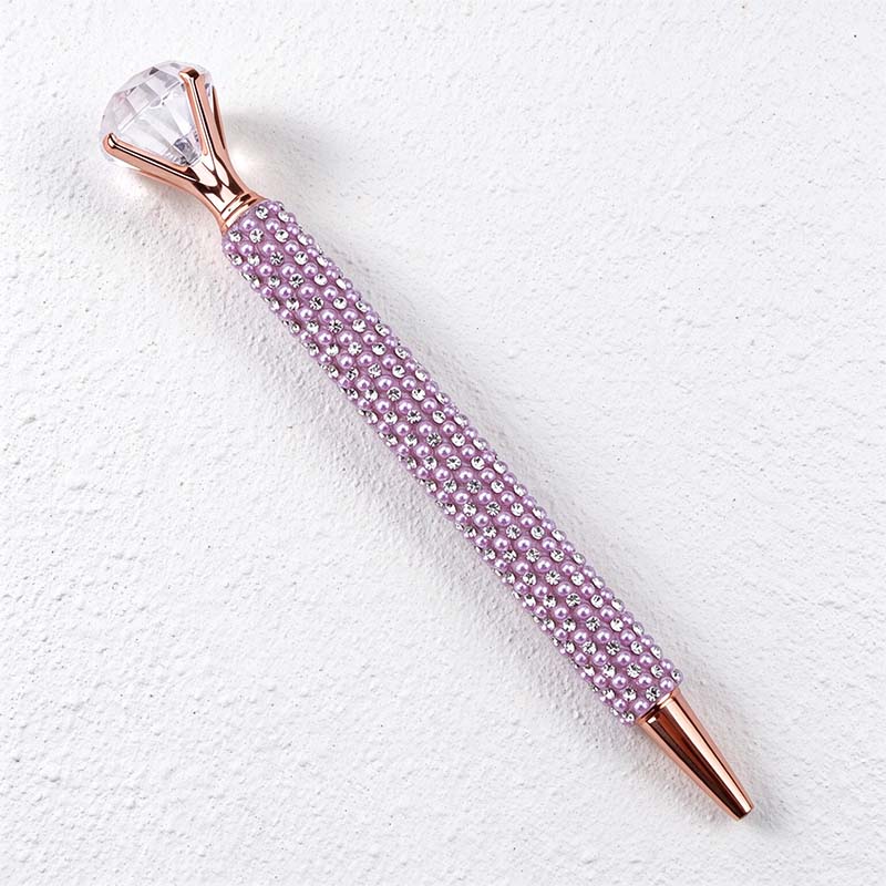 CouldNook Faceted Top Ballpoint Pen - Beaded Barrel And Open Prongs
