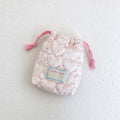 CouldNook Quilted Drawstring Pouch - Heart Stitching And Pastel Star Print