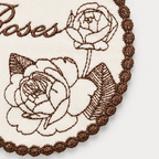 CouldNook Rose Embroidered Coaster- Soft Dining Accent