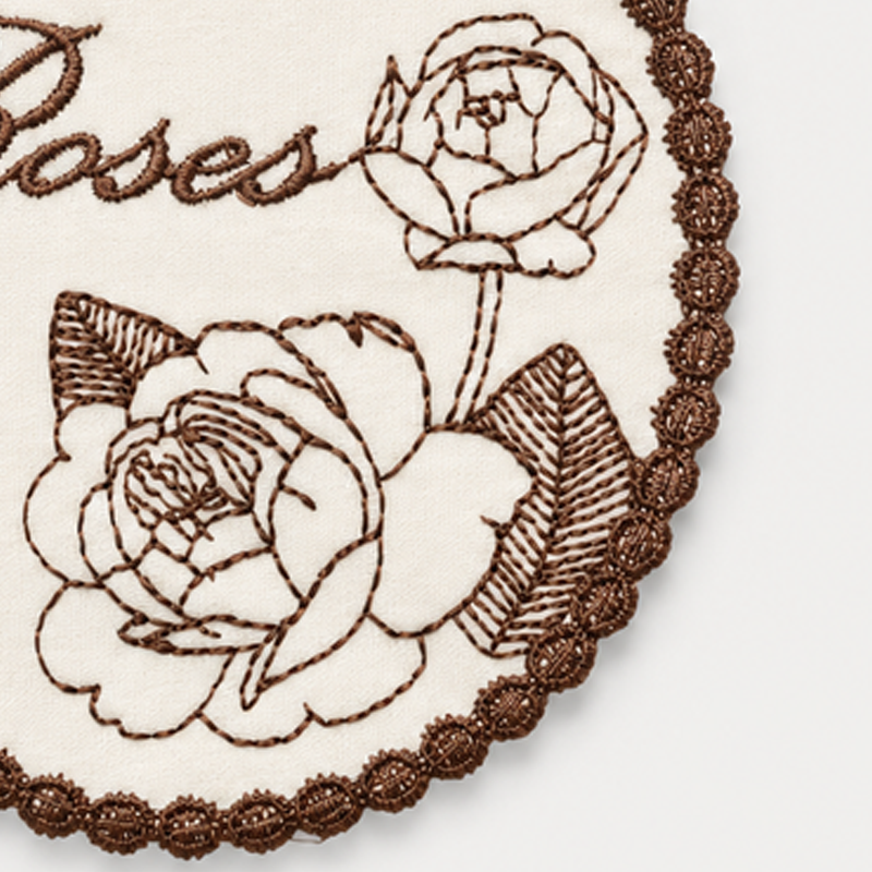 CouldNook Rose Embroidered Coaster- Soft Dining Accent