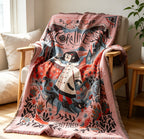 CouldNook Woven Throw Blanket - Whimsical Secret Forest Fairy Tale Tapestry