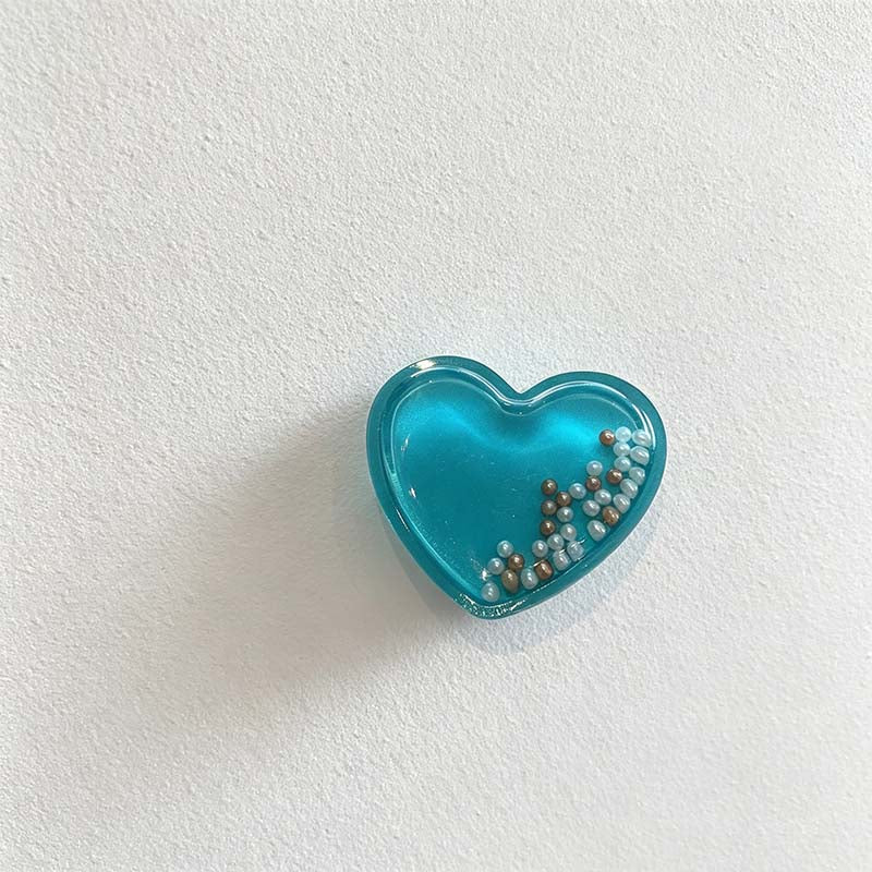 CouldNook Heart-Shaped Phone Grip Stand - Pearl-Style Decorative Center