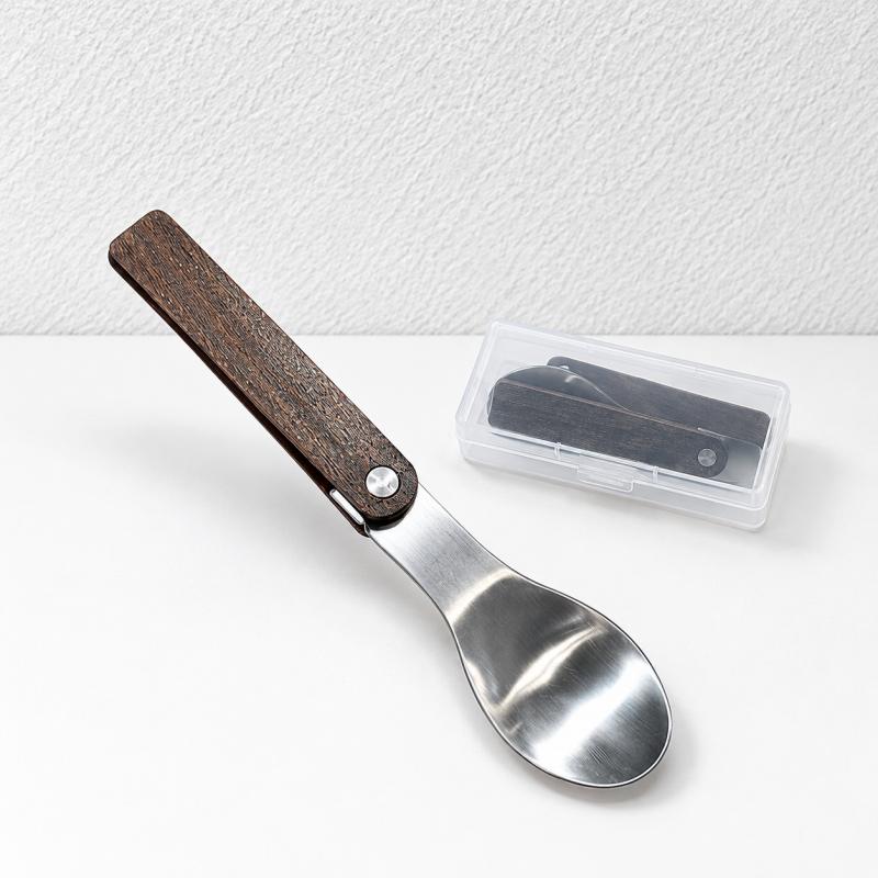 CouldNook Folding Stainless Steel Travel Cutlery - Compact Folding Handles