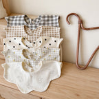 Cotton Baby Bib with Scalloped Petal Edge