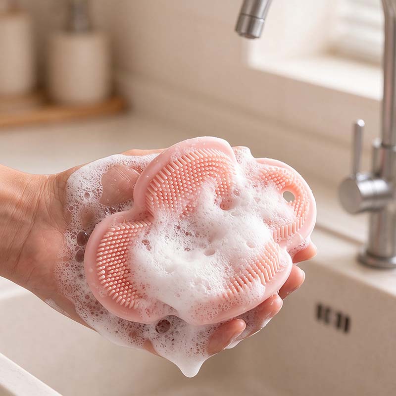 CouldNook Vegetable Brush - Four-Lobed Shape and Dual Textured Faces