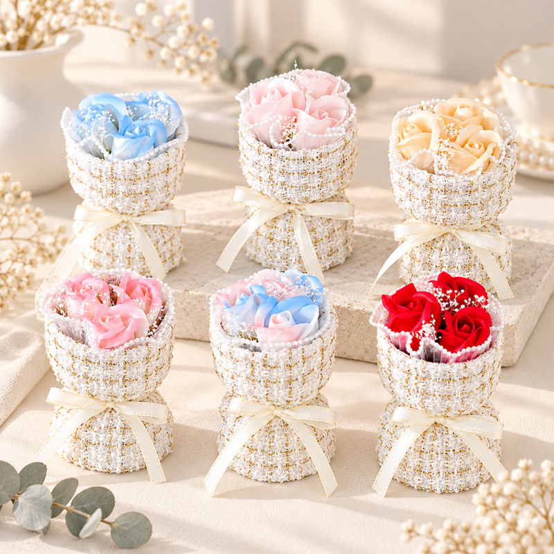 CouldNook Soap Rose Bouquet - Three Flower Arrangement