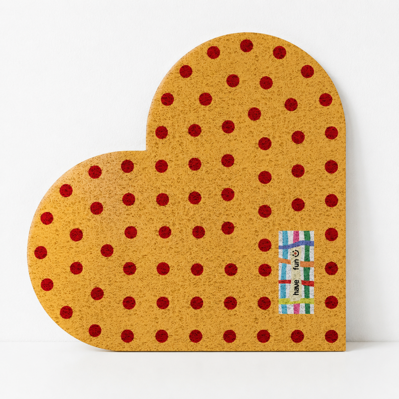 CouldNook Heart Shaped Entrance Mat - Dotted Color Designs