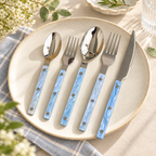 Riveted Flatware - Pearlescent Handles and Polished Steel Heads