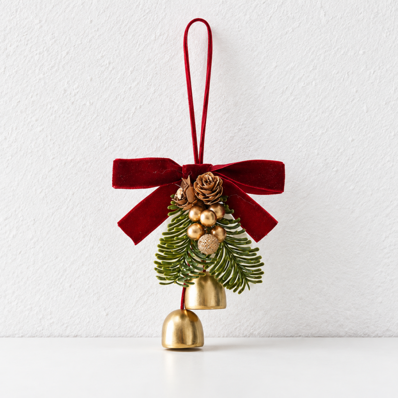 CouldNook Christmas Bell Hanging - Bow Wreath And Tree Design Choices