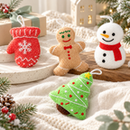 Embroidered Christmas Dishwashing Sponges with Hanging Loops