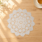 CouldNook Round Embroidered Lace Placemat - Floral Design Size Range