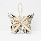 CouldNook Christmas Iron Hanging Ornament - Cutout Shapes and Ribbon Bow