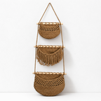 CouldNook Three-Tier Hanging Storage Basket - Woven Cotton Pockets