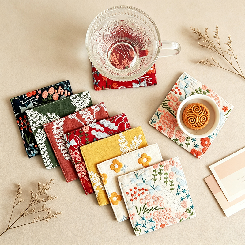 CouldNook Floral Drink Coaster - Warm Table Accent