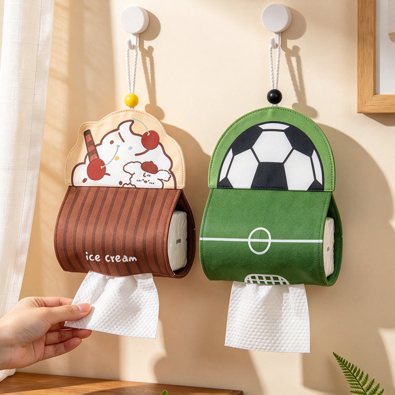 CouldNook Hanging Tissue Pouch - Soccer Or Dessert Design