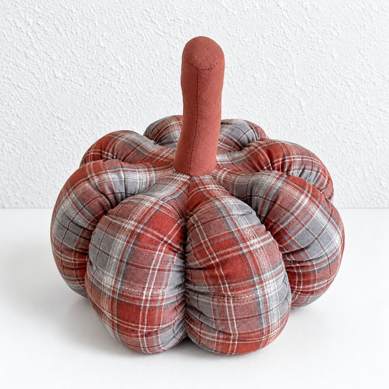 CouldNook Fabric Pumpkin Cushion - Segmented Shape and Tall Stalk