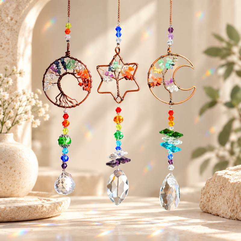 Tree of Life Hanging Glass Suncatcher